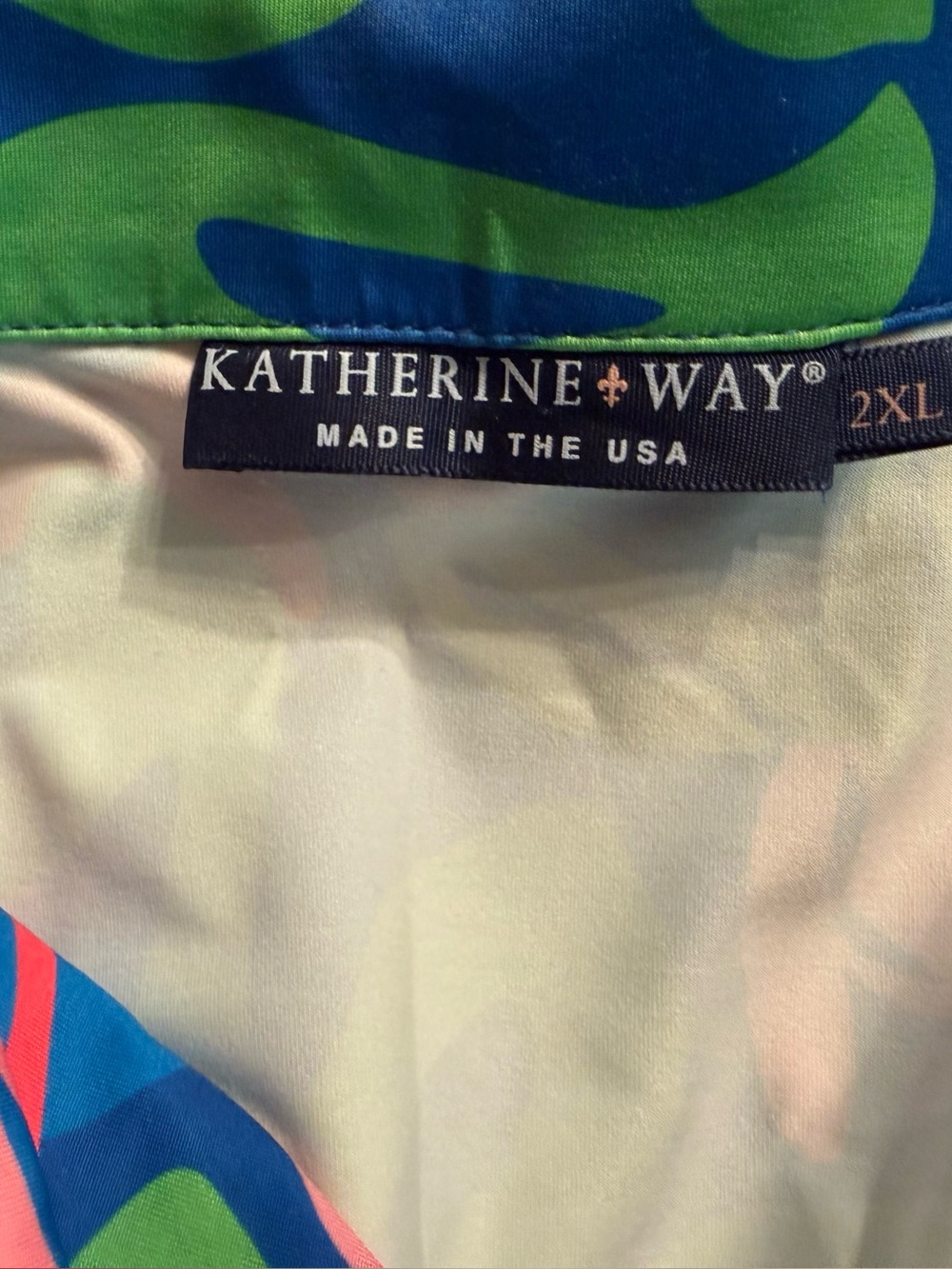 Katherine Way Tropical Scuba Top 2X Golf Resortwear Travel Shirt NWOT - Picture 8 of 8